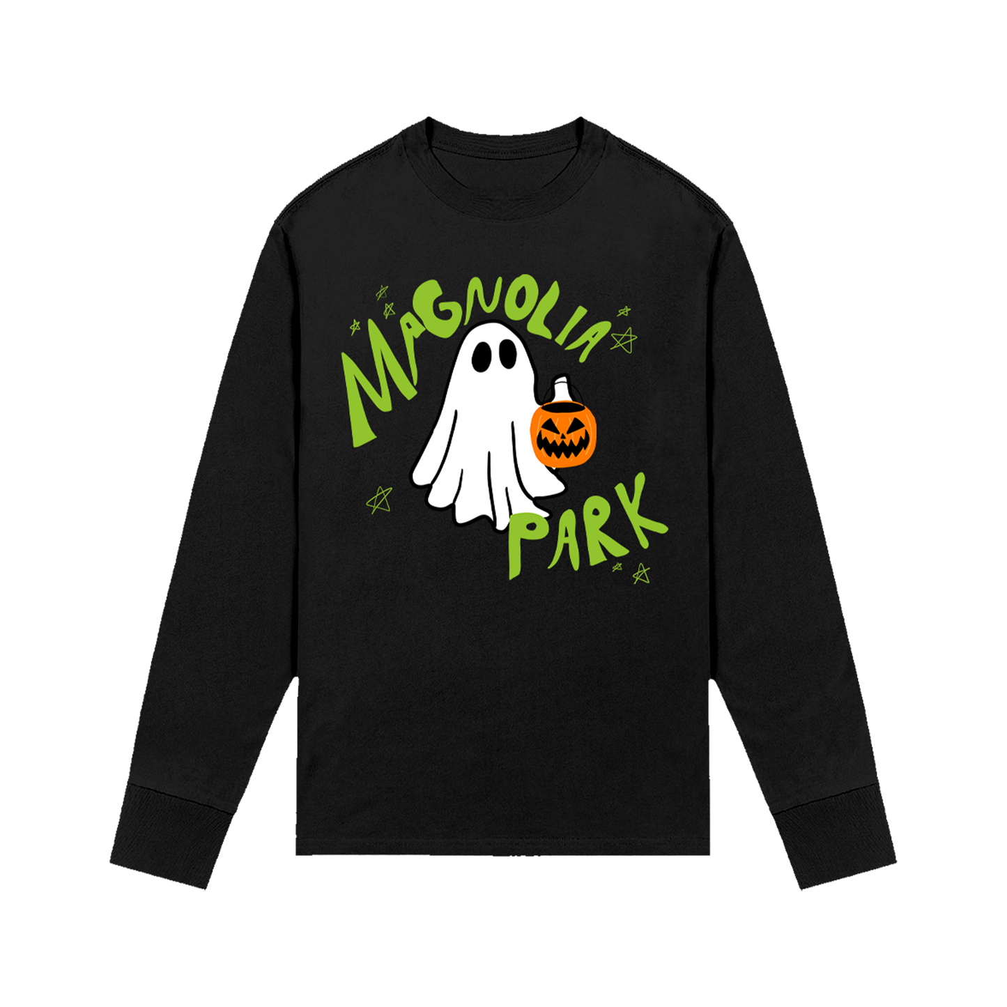 Ghost Long Sleeve Tee (Black)